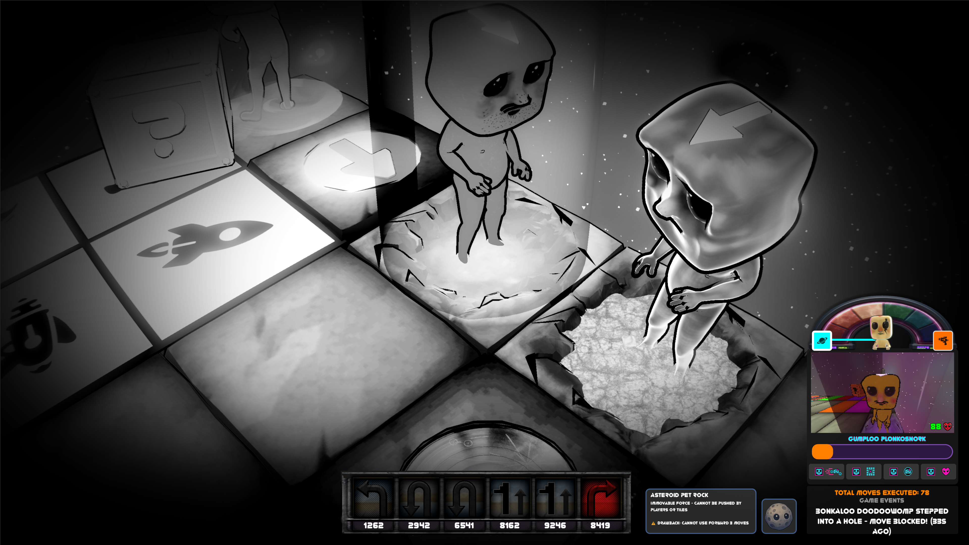 Asteroid Pet Rock — black and white chaos