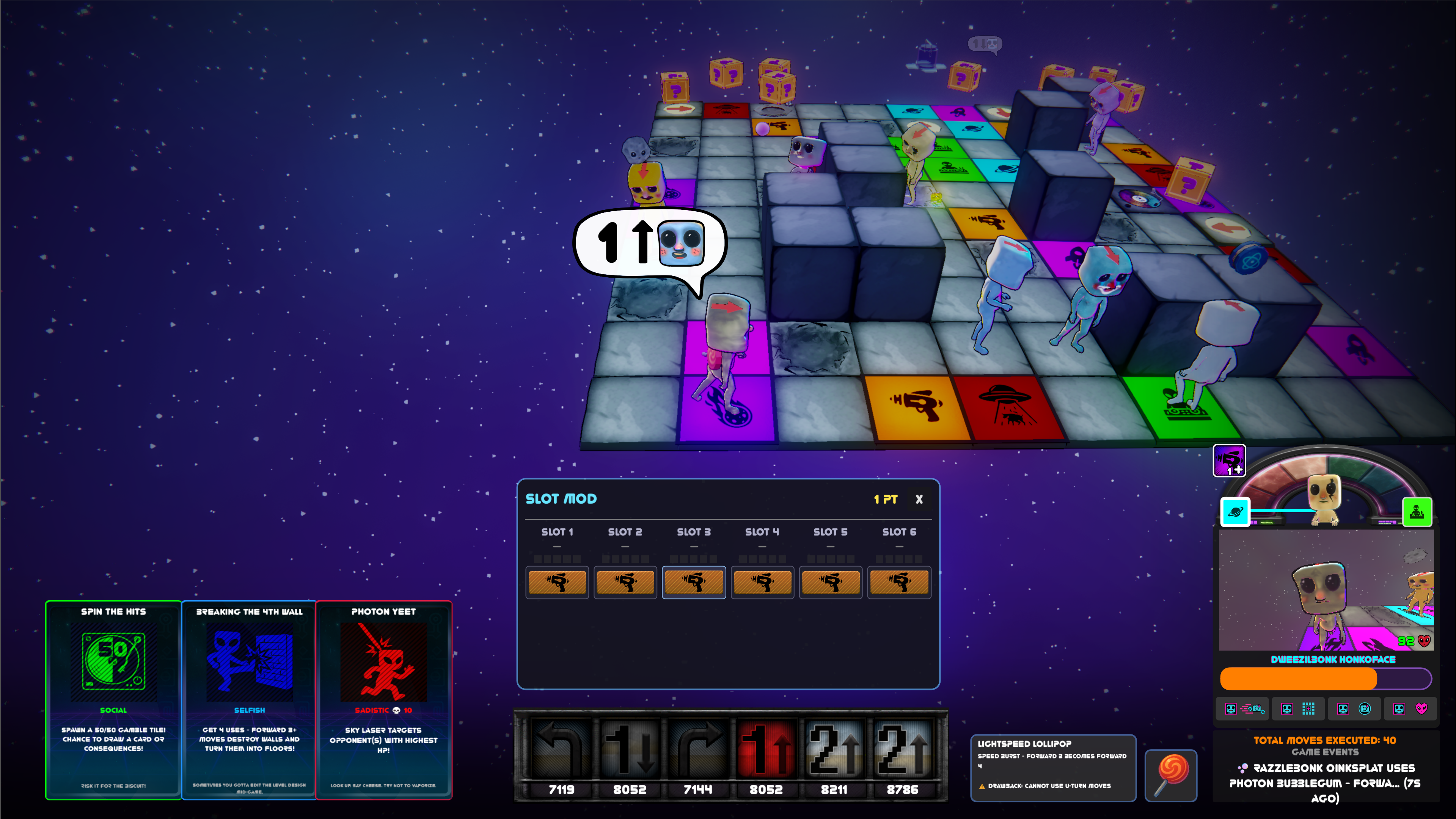 Planning phase — slot machine move selection
